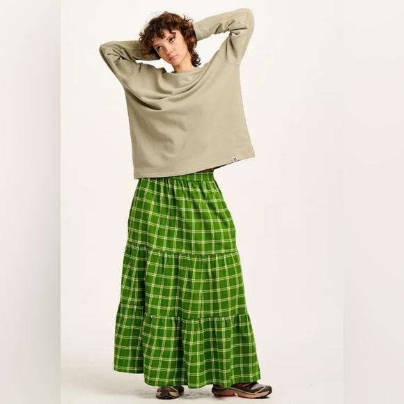 Lucy & Yak Dresses & Skirts - NWOT Lucy & Yak Brie Maxi Cotton Skirt Clora Check Green Size Medium